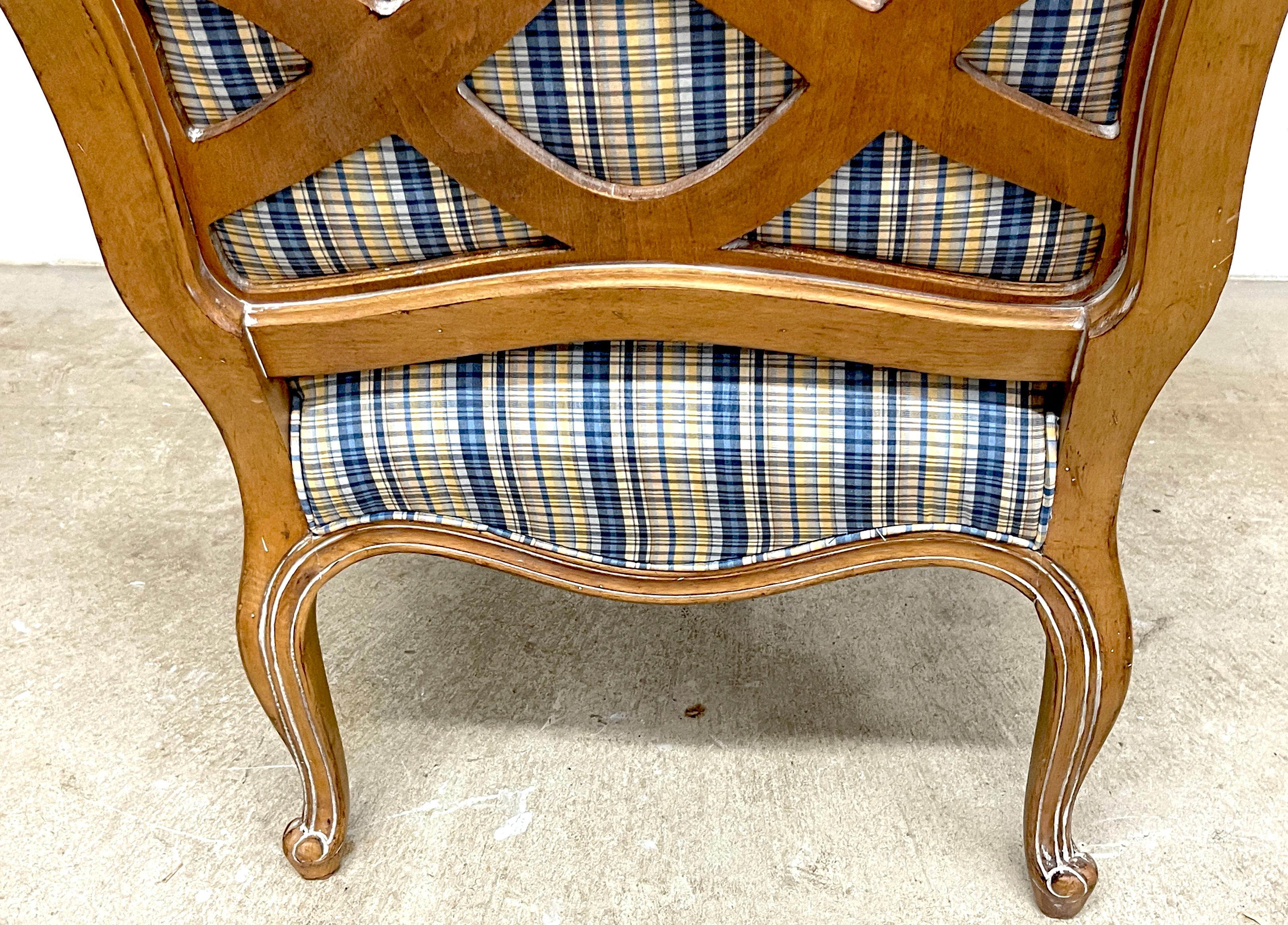 Pair Generous Italian Neoclassical Style Bleached Fruitwood Bergere /Armchairs  For Sale 11