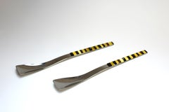 Pair Genuine Amber Spoons French Arcoroc