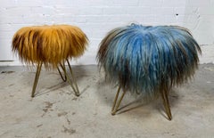Pair Genuine Vintage Icelandic Wool Stools