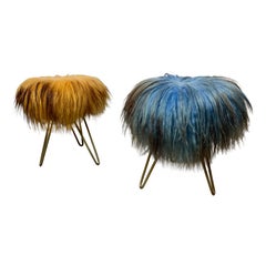 Pair Genuine Vintage Icelandic Wool Stools