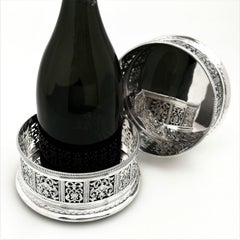 Pair Geo. III Georgian Silver Wine Bottle Coasters, 1818