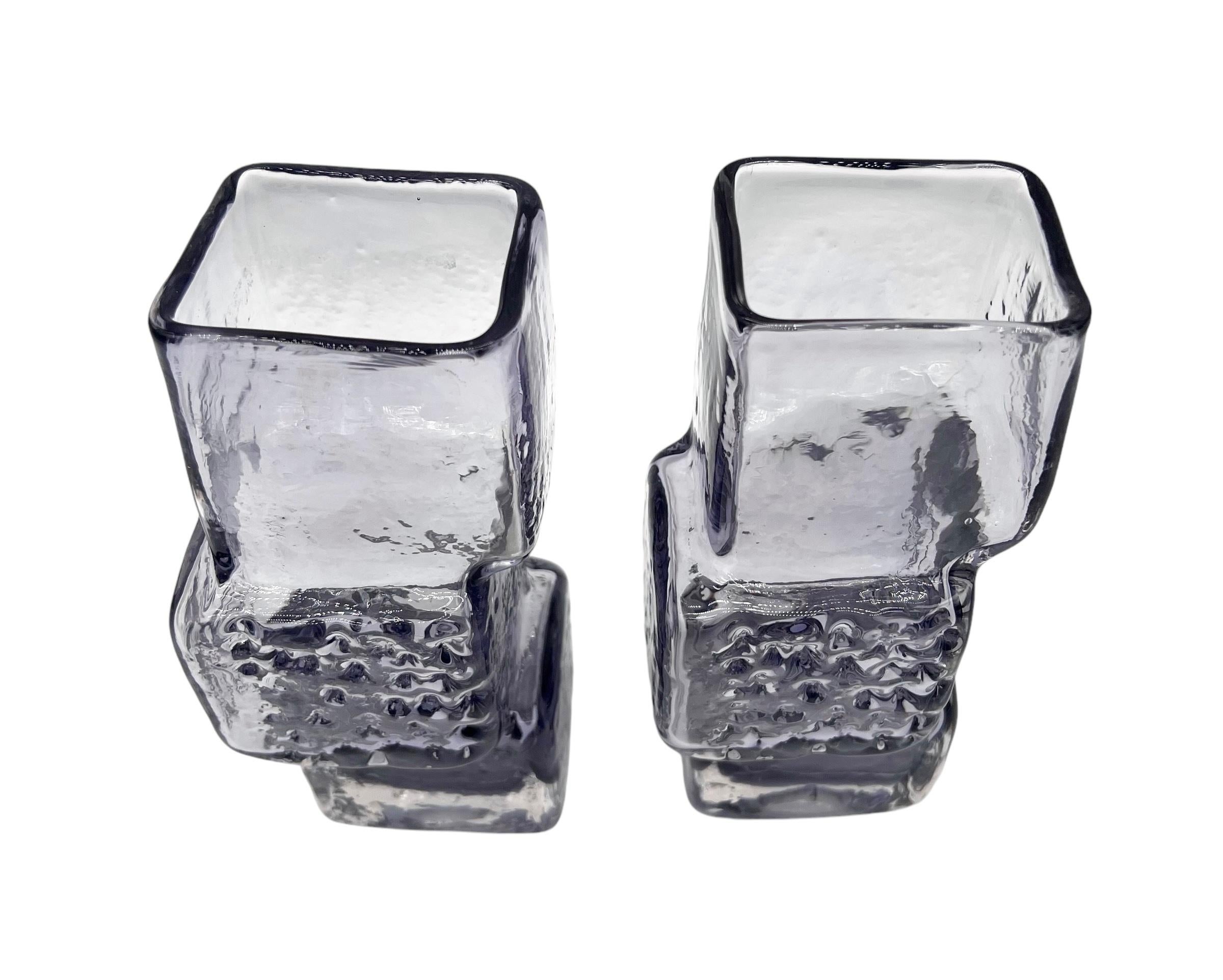 Pair Geoffrey Baxter Rare Lilac 'Drunken Bricklayer' Vases for Whitefriars 2