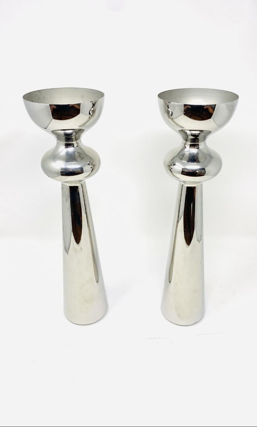 Danish Pair Georg Jensen Alfredo Vases Made in Denmark For Sale