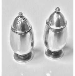 Pair of Georg Jensen Cactus Silver Salt and Pepper Shakers Casters