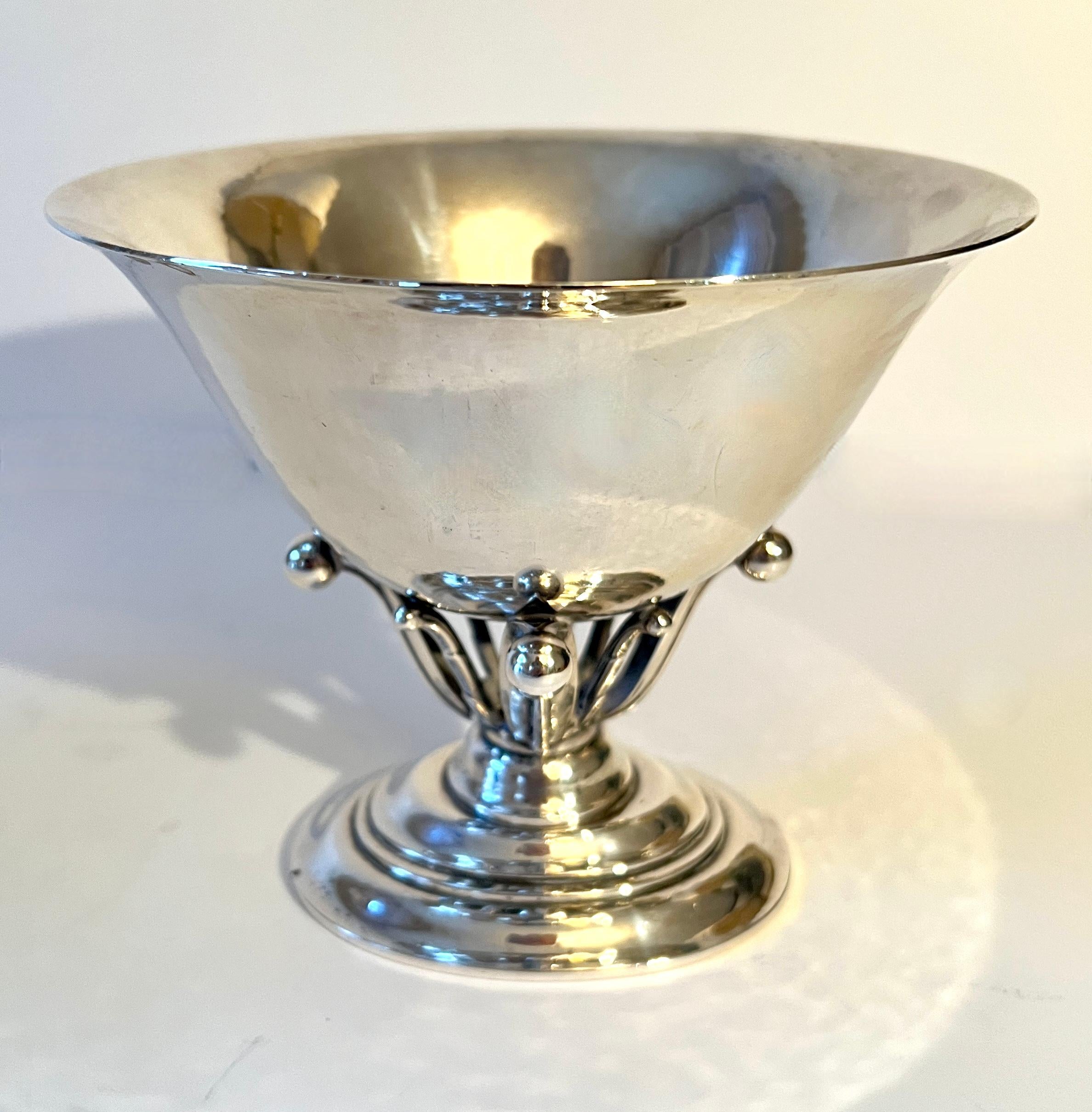 Sterling Silver Pair Georg Jensen Danish Sterling Siver Bowl 17 B Designed by  Johan Rohde