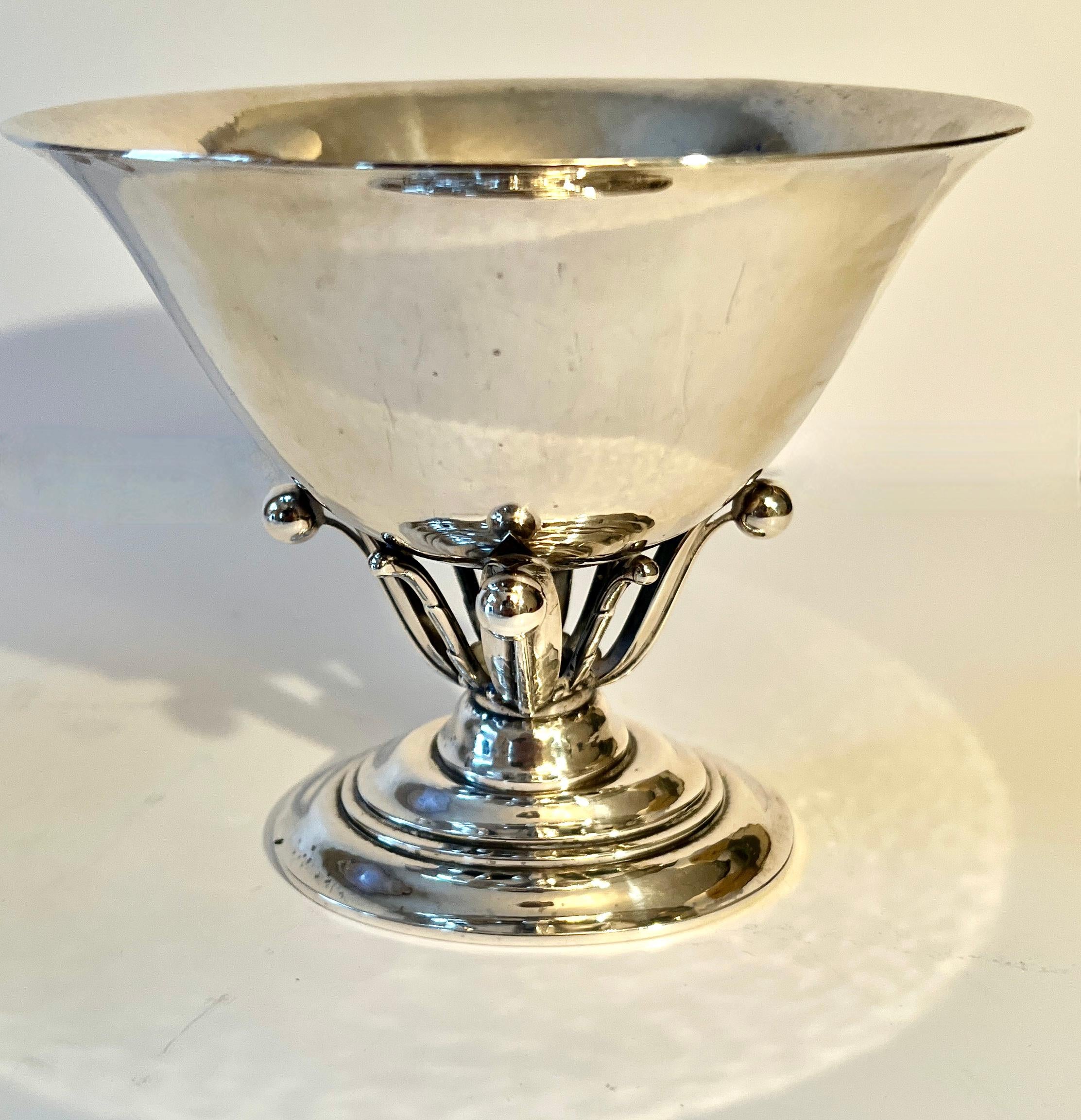 Pair Georg Jensen Danish Sterling Siver Bowl 17 B Designed by  Johan Rohde 1