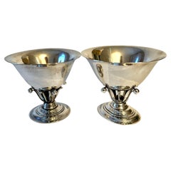 Coppia Georg Jensen Ciotola Siver danese in sterling 17 B Disegnata da  Johan Rohde