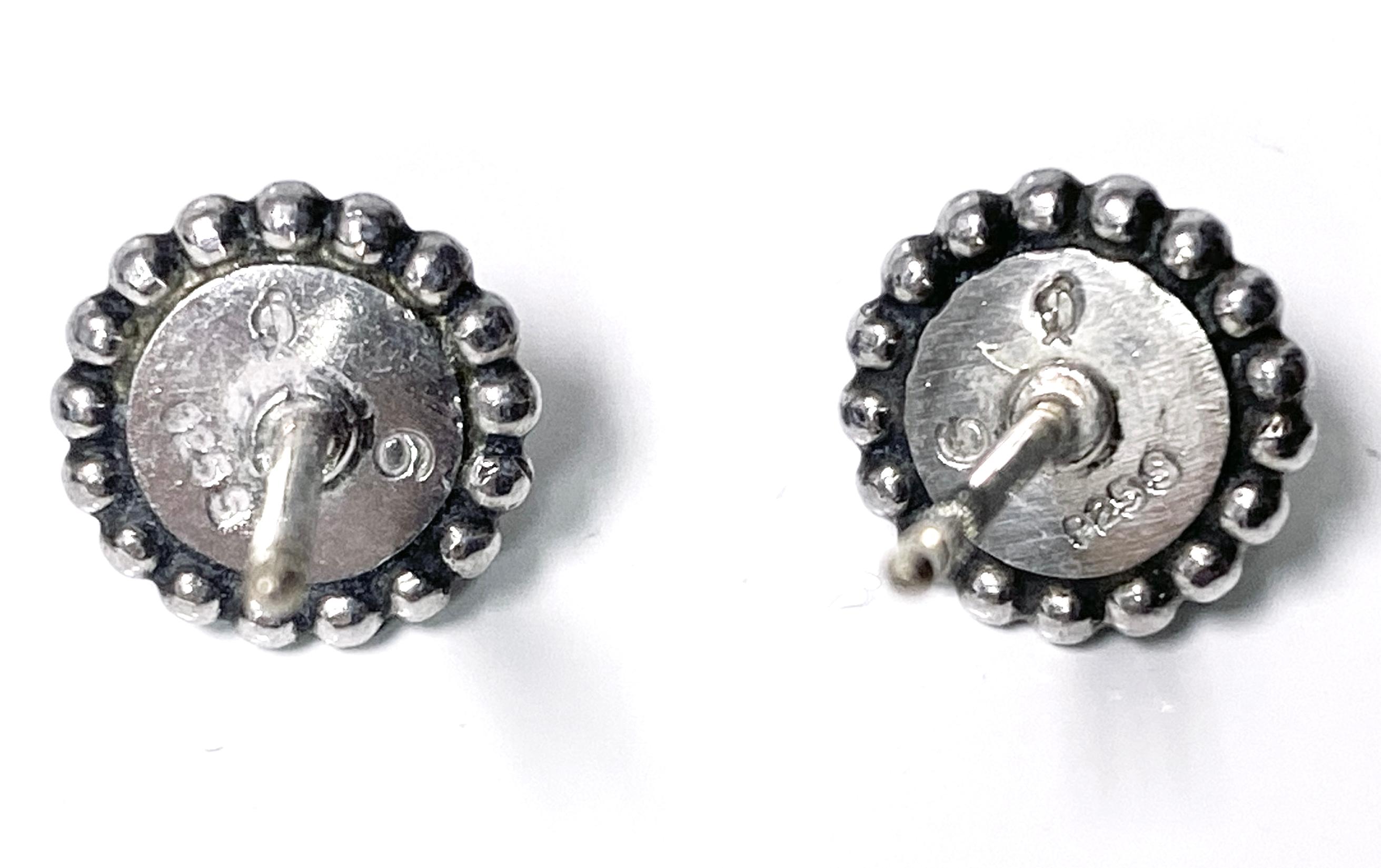 Women's Pair Georg Jensen Moonstone Earrings Moonlight Blossom.