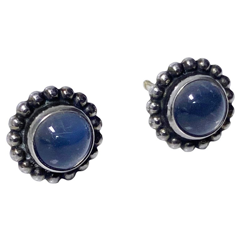 Pair Georg Jensen Moonstone Earrings Moonlight at 1stDibs