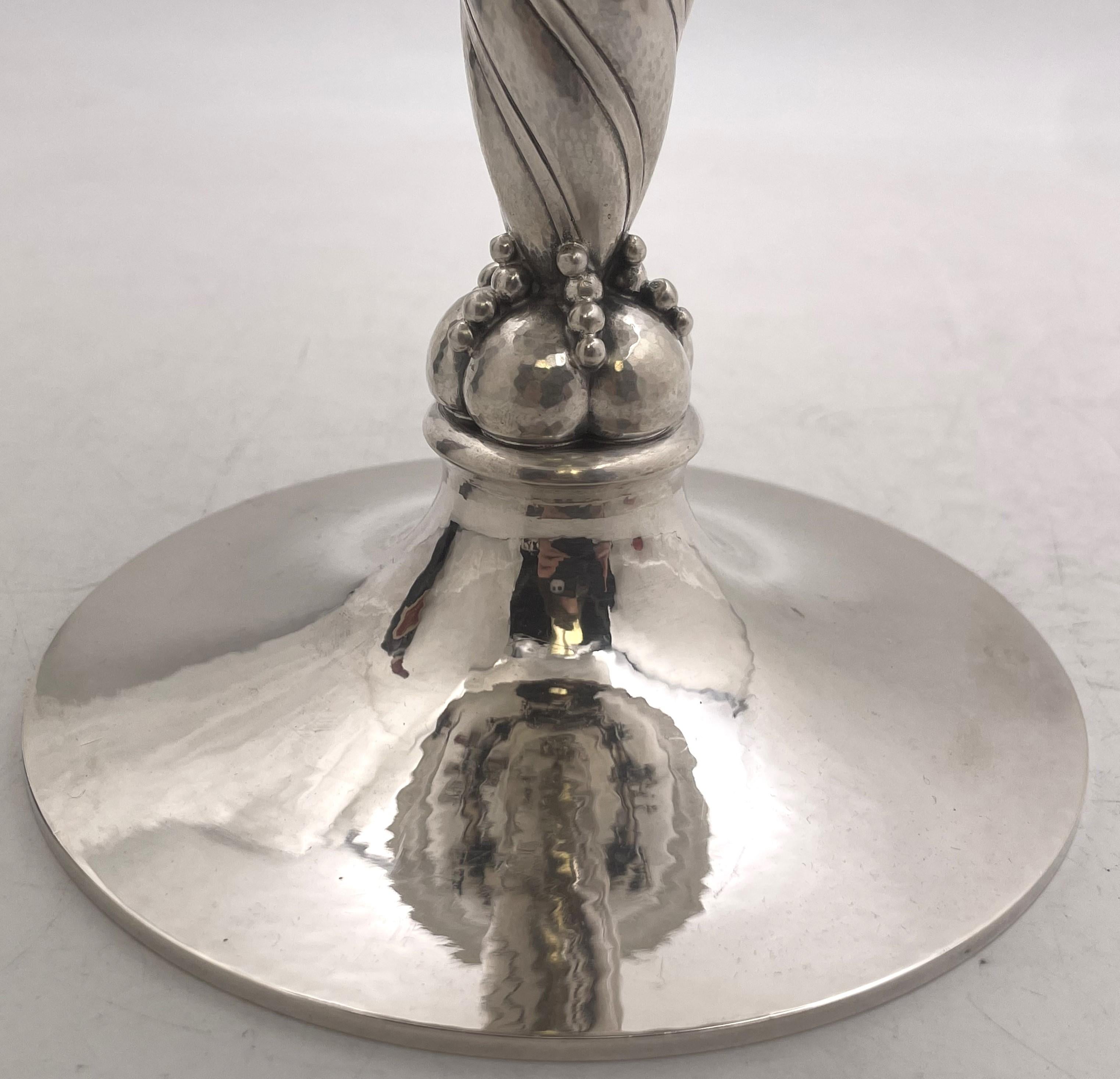 Pair Georg Jensen Sterling Silver Large Tazzas / Compotes in Grape Pattern #264A For Sale 2
