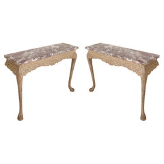 Pair George I Style Marble Top Pier Tables