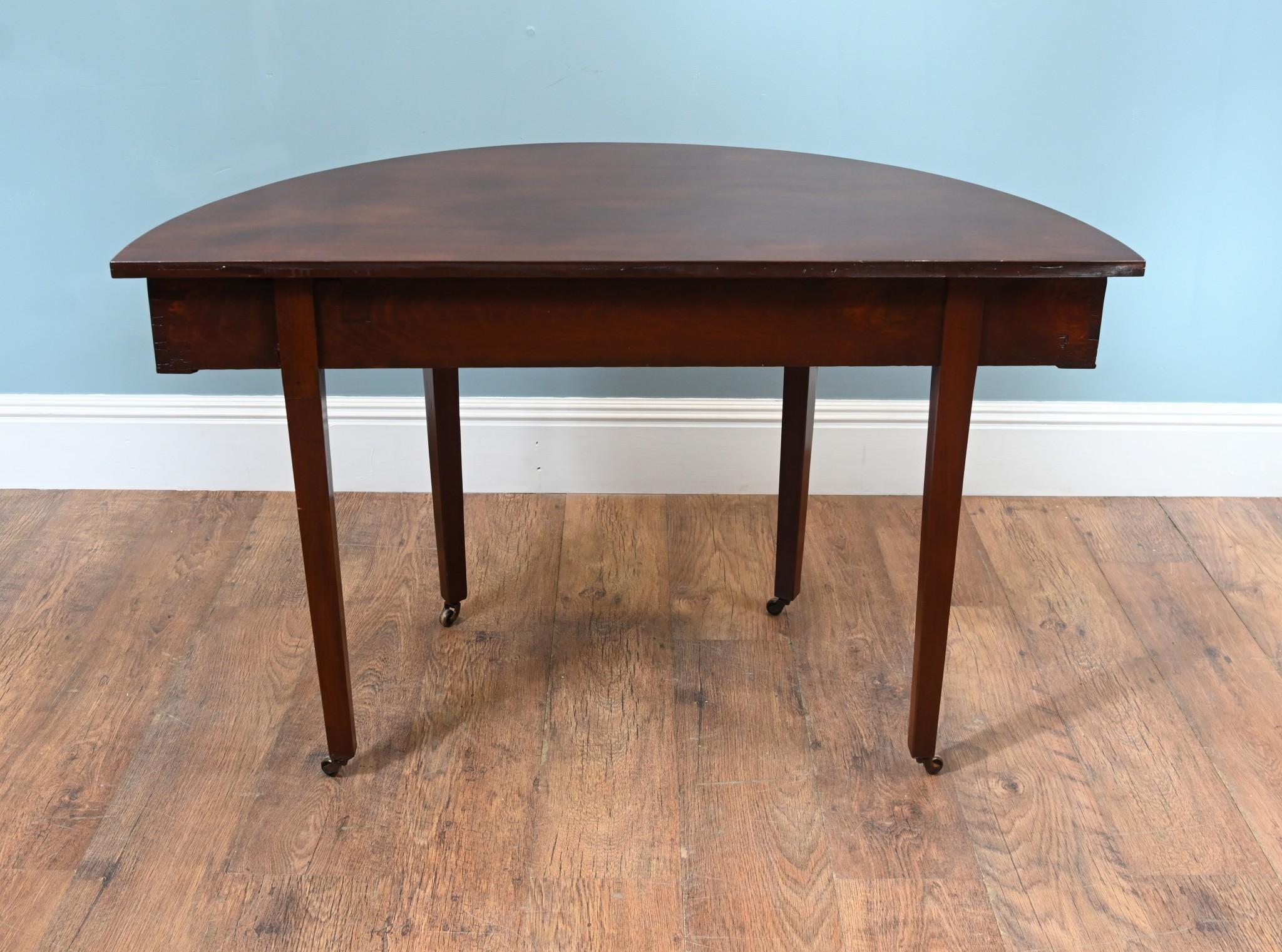 Pair George III Console Tables Mahogany Demi Lune 1790 In Good Condition For Sale In Potters Bar, GB