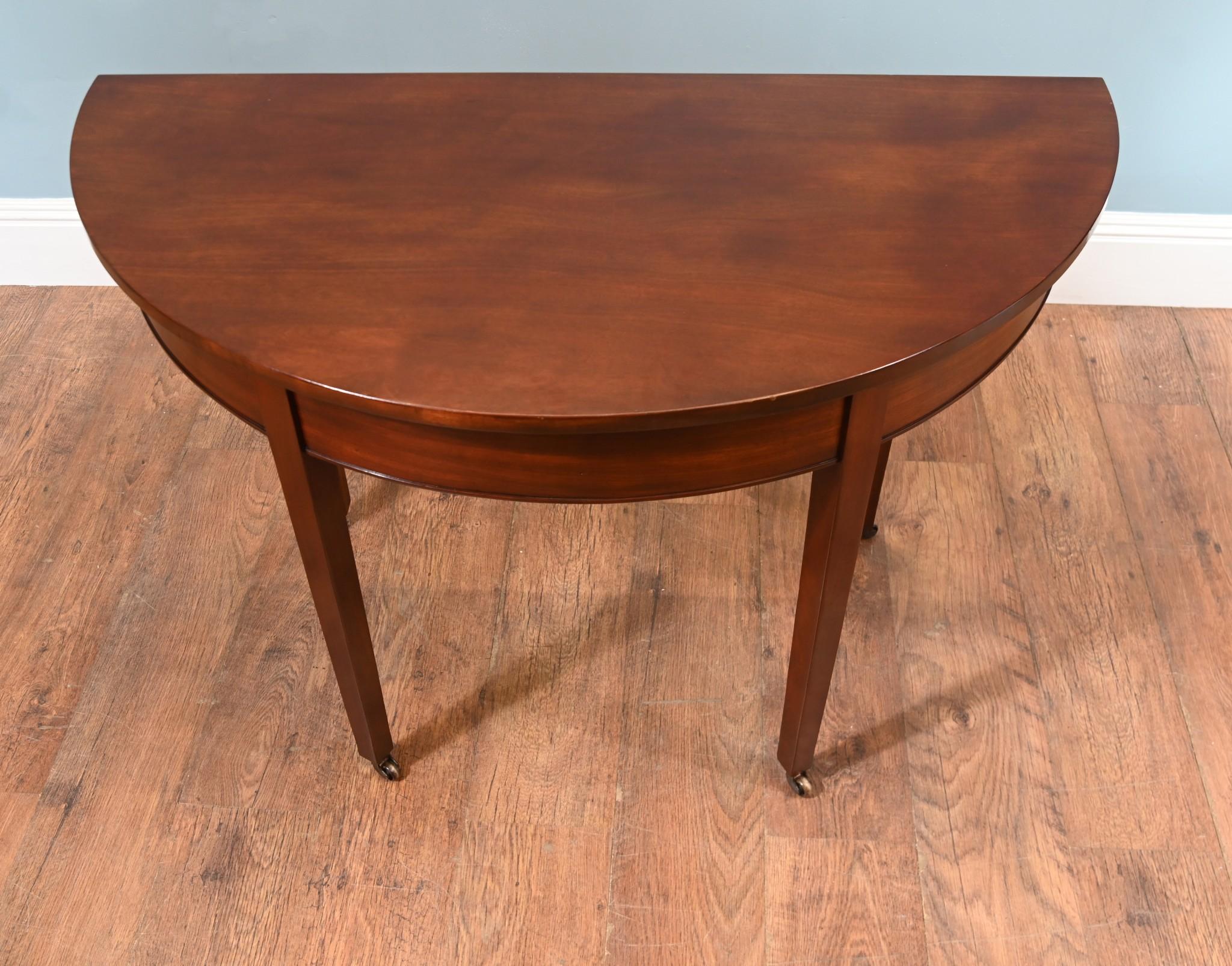 Late 18th Century Pair George III Console Tables Mahogany Demi Lune 1790 For Sale