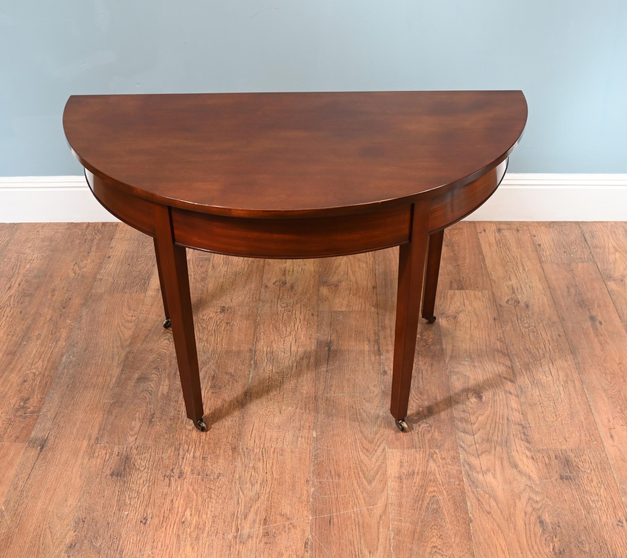 Pair George III Console Tables Mahogany Demi Lune 1790 For Sale 1