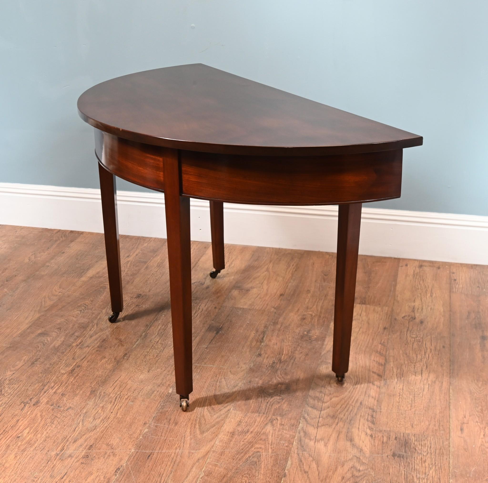 Pair George III Console Tables Mahogany Demi Lune 1790 For Sale 2