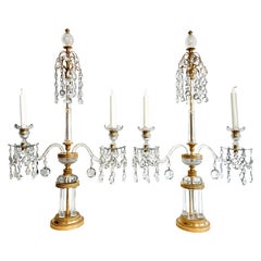Pair George III Cut Crystal Candelabra circa 1800, Att. to Parker and Perry