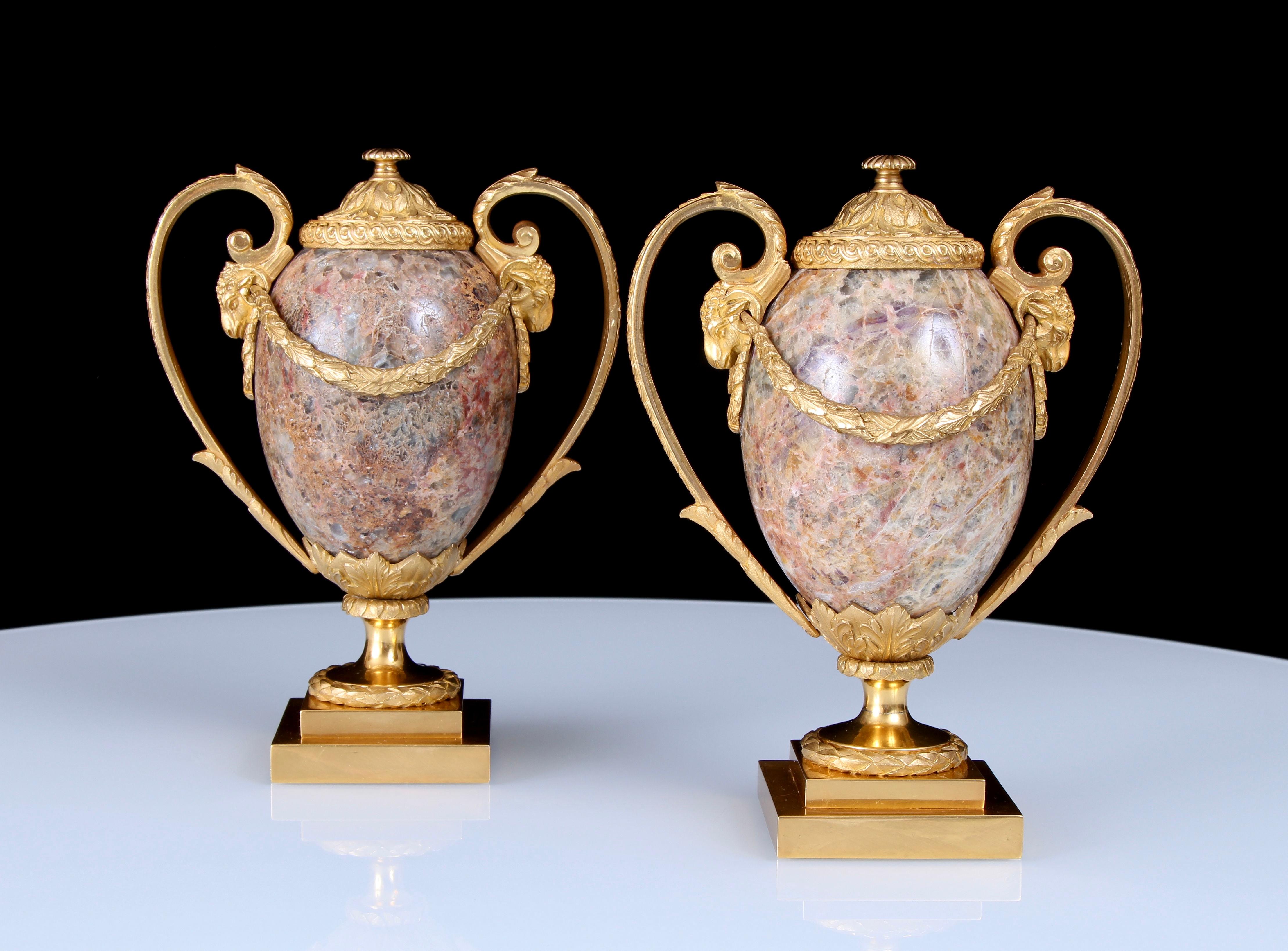 Pair George III Ormolu Fluorspar Cassolettes Attributed To Matthew Boulton 2