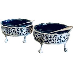 Pair George III Sterling Salt Cellars, David and Robert Hennell 1769