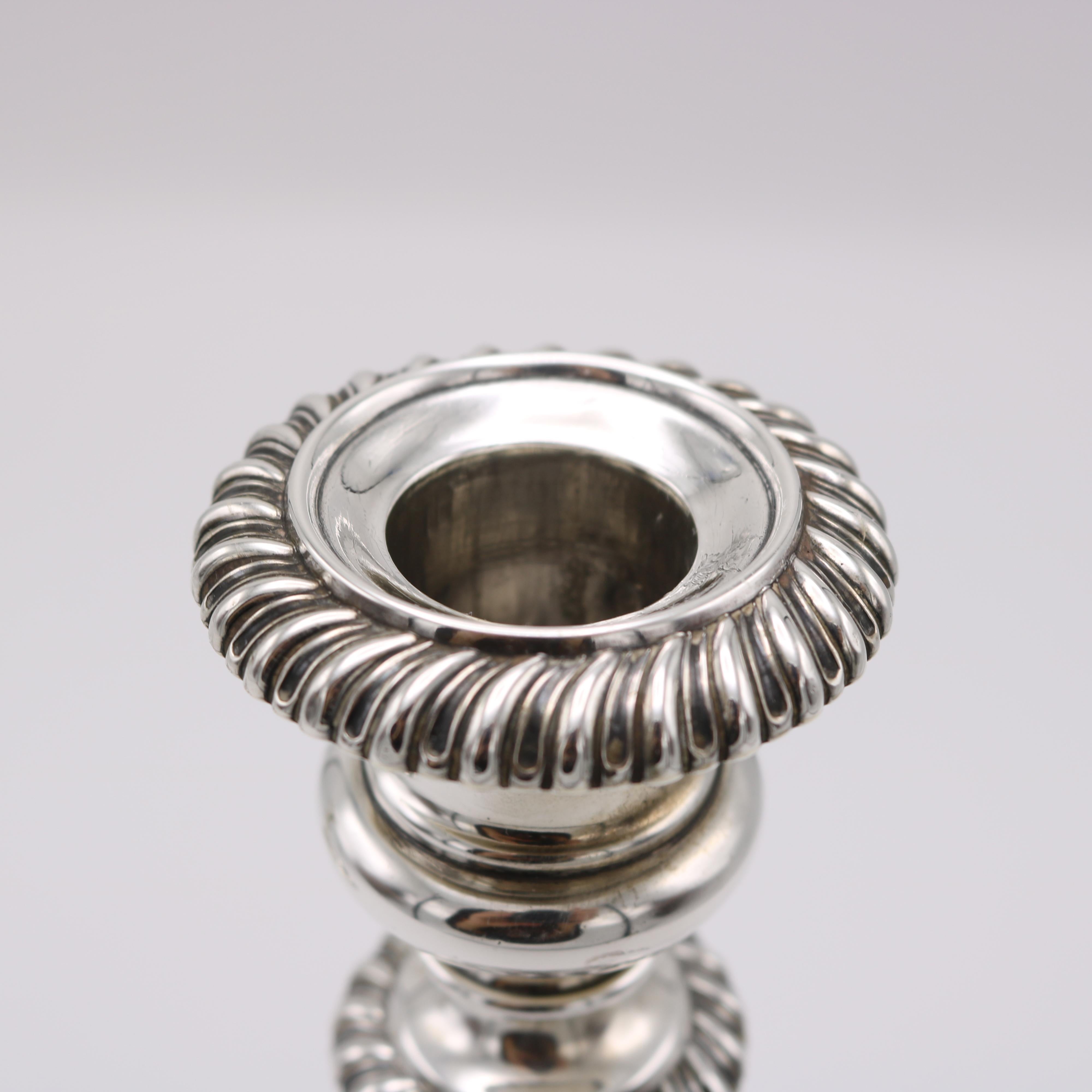 Early 19th Century Pair George IV Period Telescopic Silver Candlesticks England circa 1825 For Sale