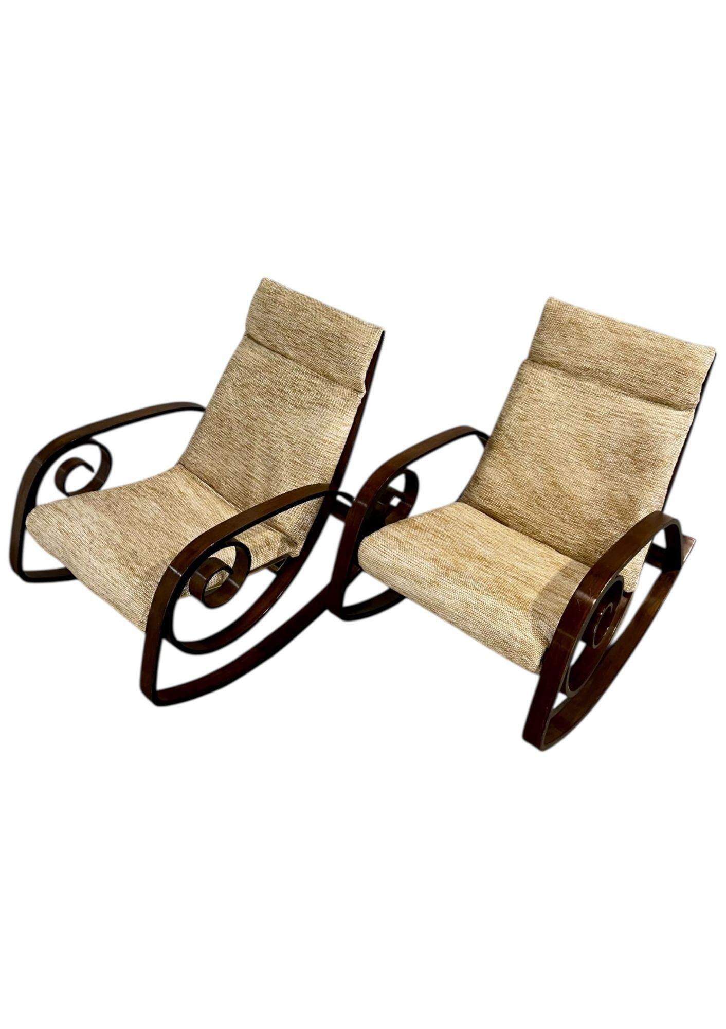 Pair George Mulhauser for Plycraft “Sultana” Rocking Chairs, 1960’s.
Exceptionally rare pair of rocking chair model from George Mulhauser's iconic 