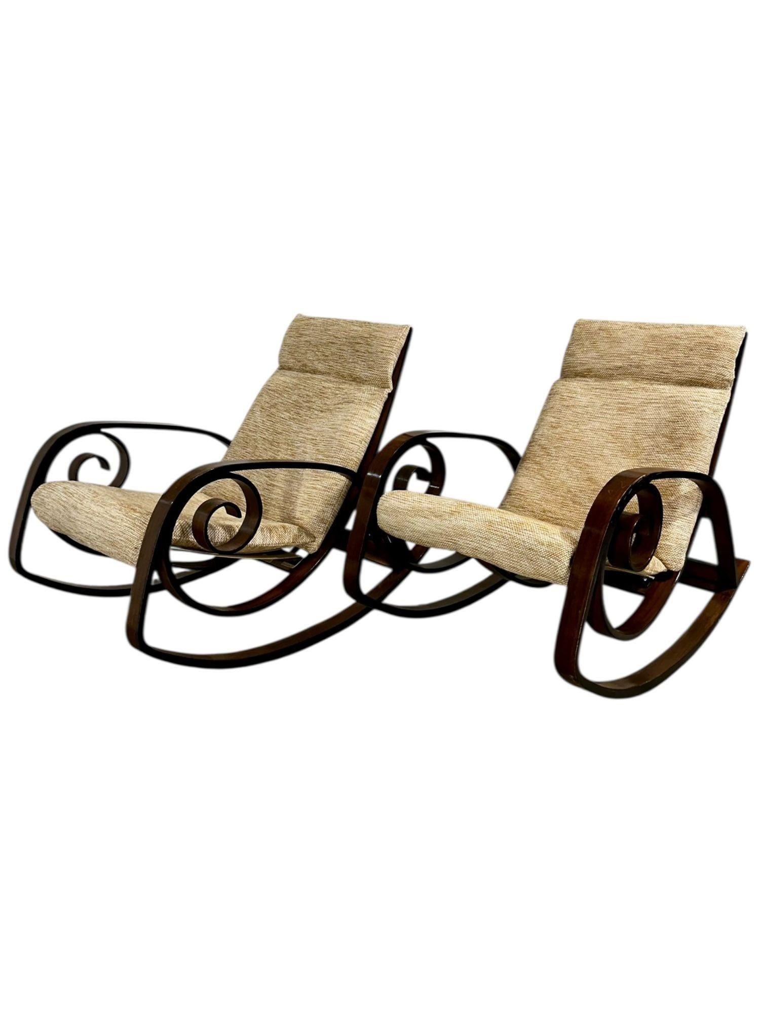 Pair George Mulhauser for Plycraft “Sultana” Rocking Chairs, 1960’s.
Exceptionally rare pair of rocking chair model from George Mulhauser's iconic 