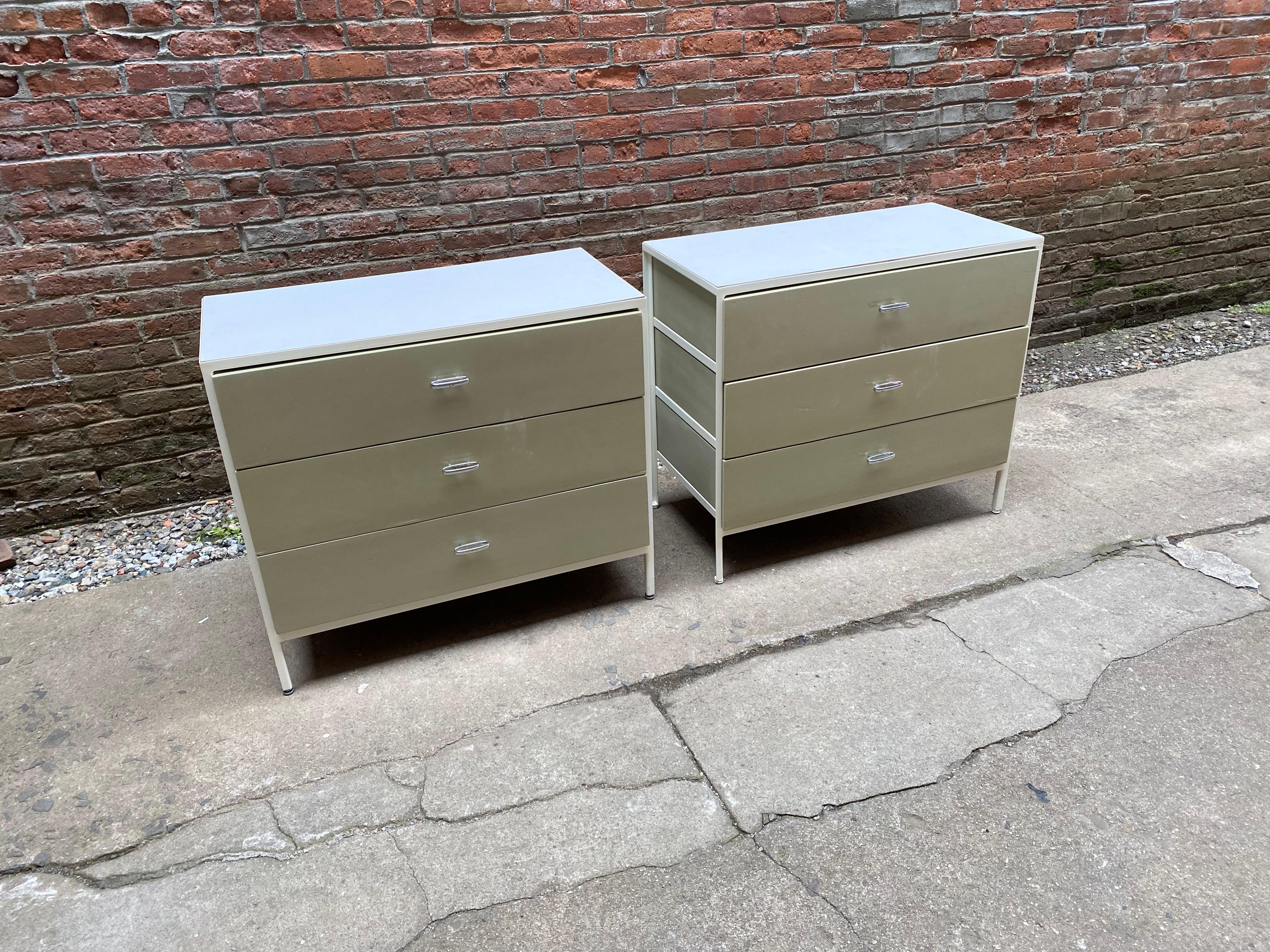 Painted Pair of George Nelson for Herman Miller Steel Frame Dressers