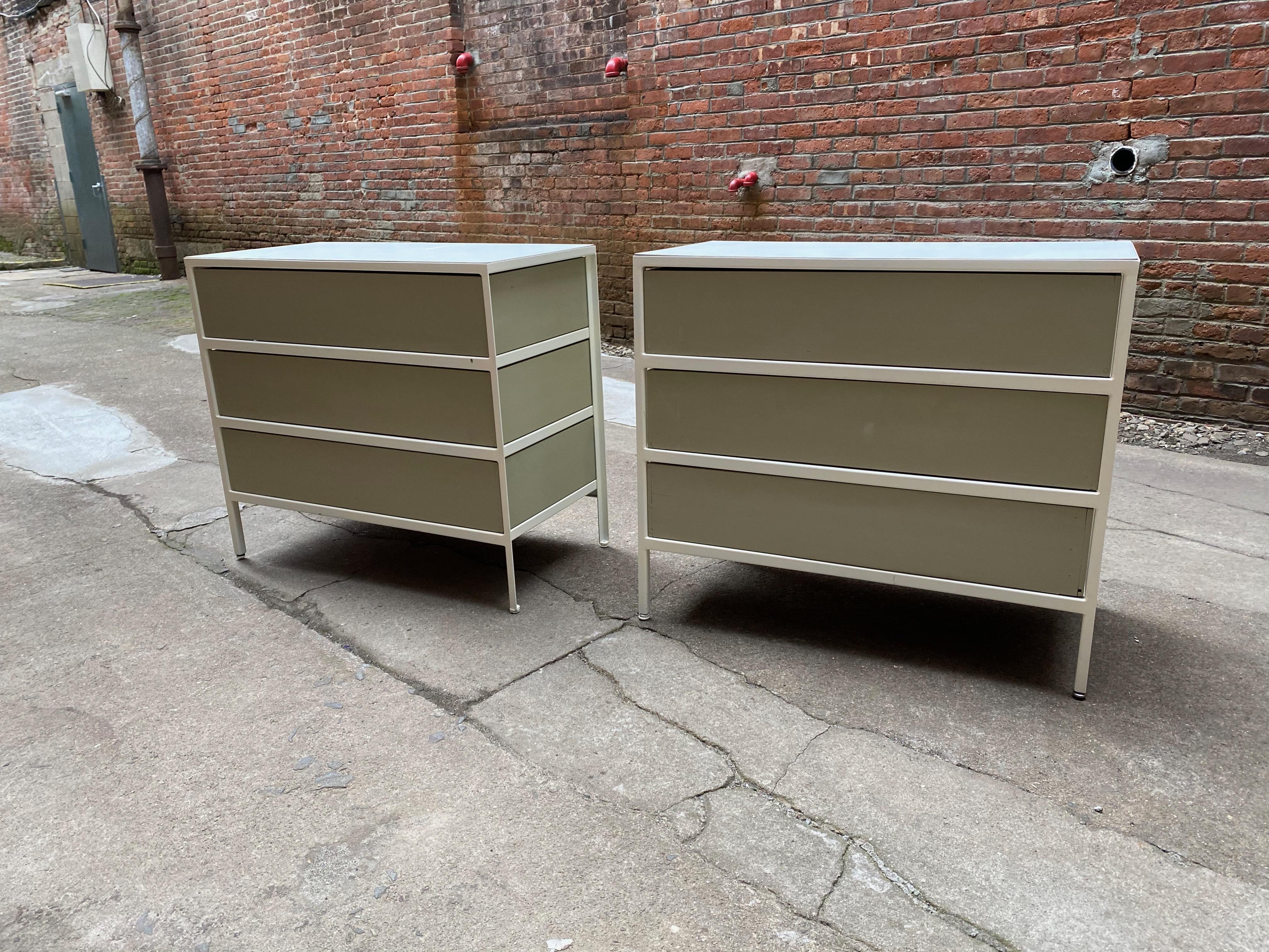 Pair of George Nelson for Herman Miller Steel Frame Dressers In Good Condition In Garnerville, NY