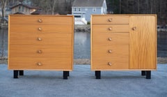 Pair George Nelson Herman Miller 5-Drawer Chests + Door Primavera Basic Series
