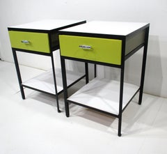Pair George Nelson Steel Frame Nightstands for Herman Miller