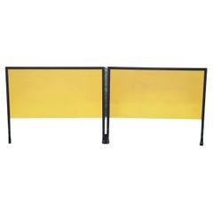 Pair George Nelson Steel Frame Yellow Headboards Herman Miller