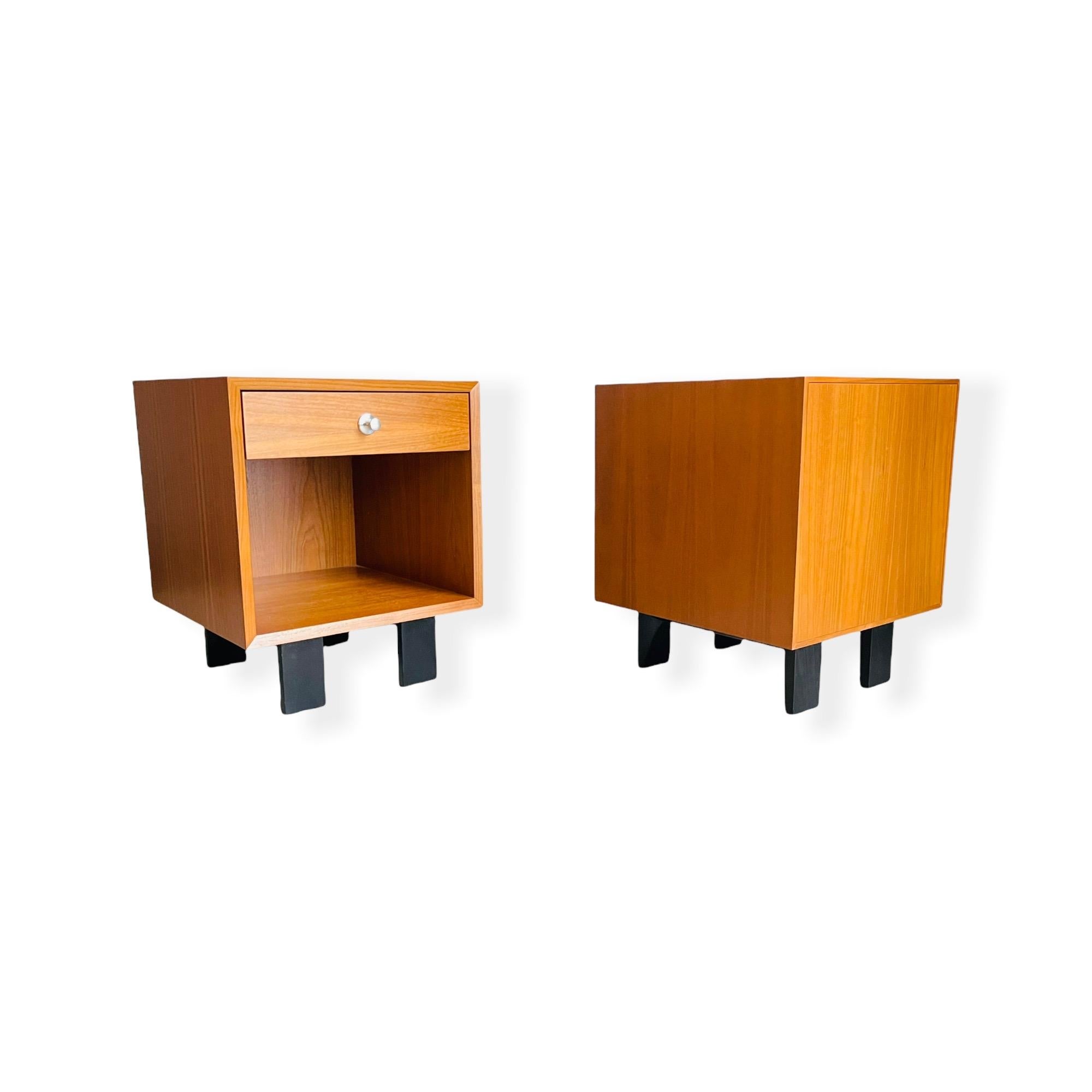 Pair George Nelson Walnut Nightstands for Herman Miller In Good Condition In Brooklyn, NY