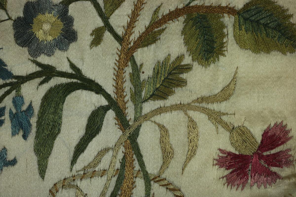 19th Century Pair of Georgian Antique Silkwork Floral Embroideries