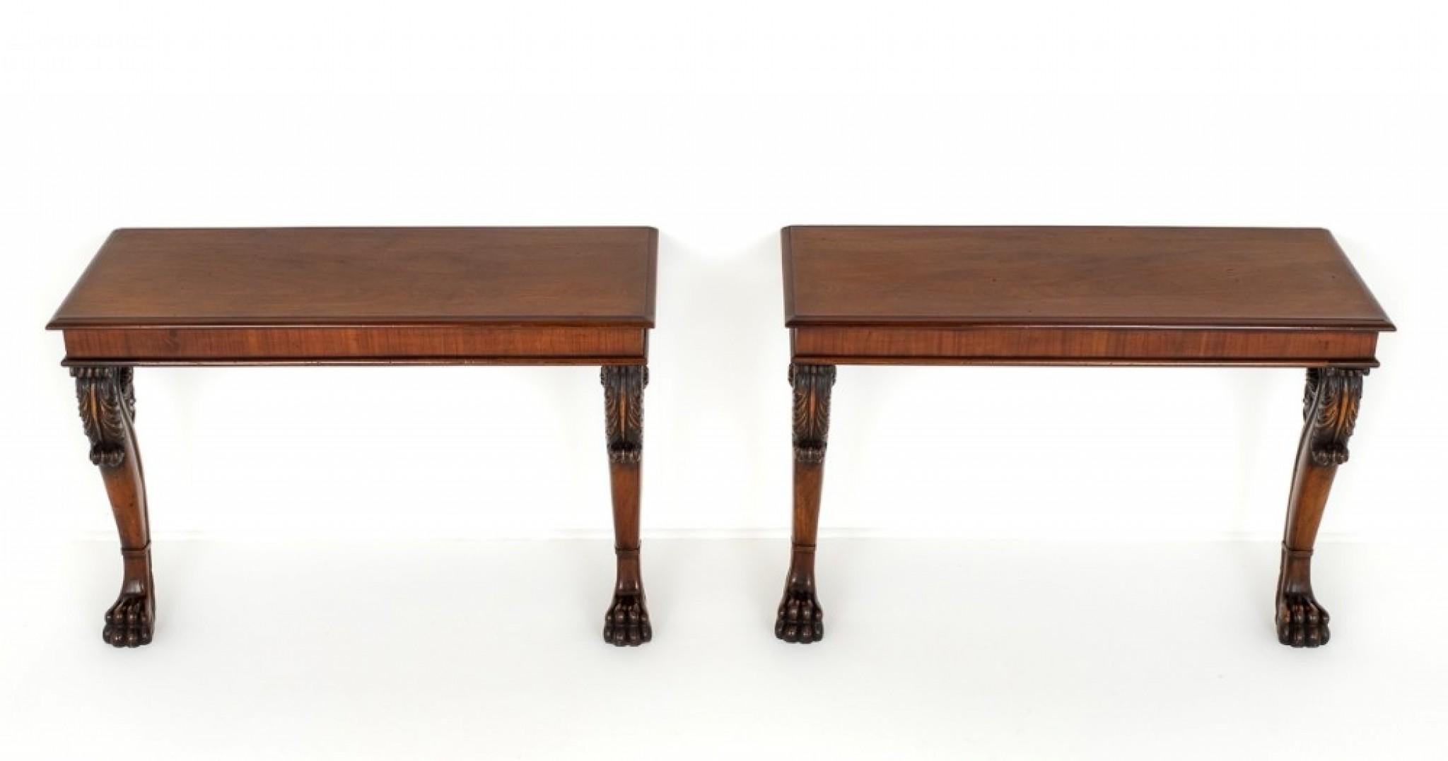 Pair Georgian Console Tables Mahogany Revival In Good Condition For Sale In Potters Bar, GB