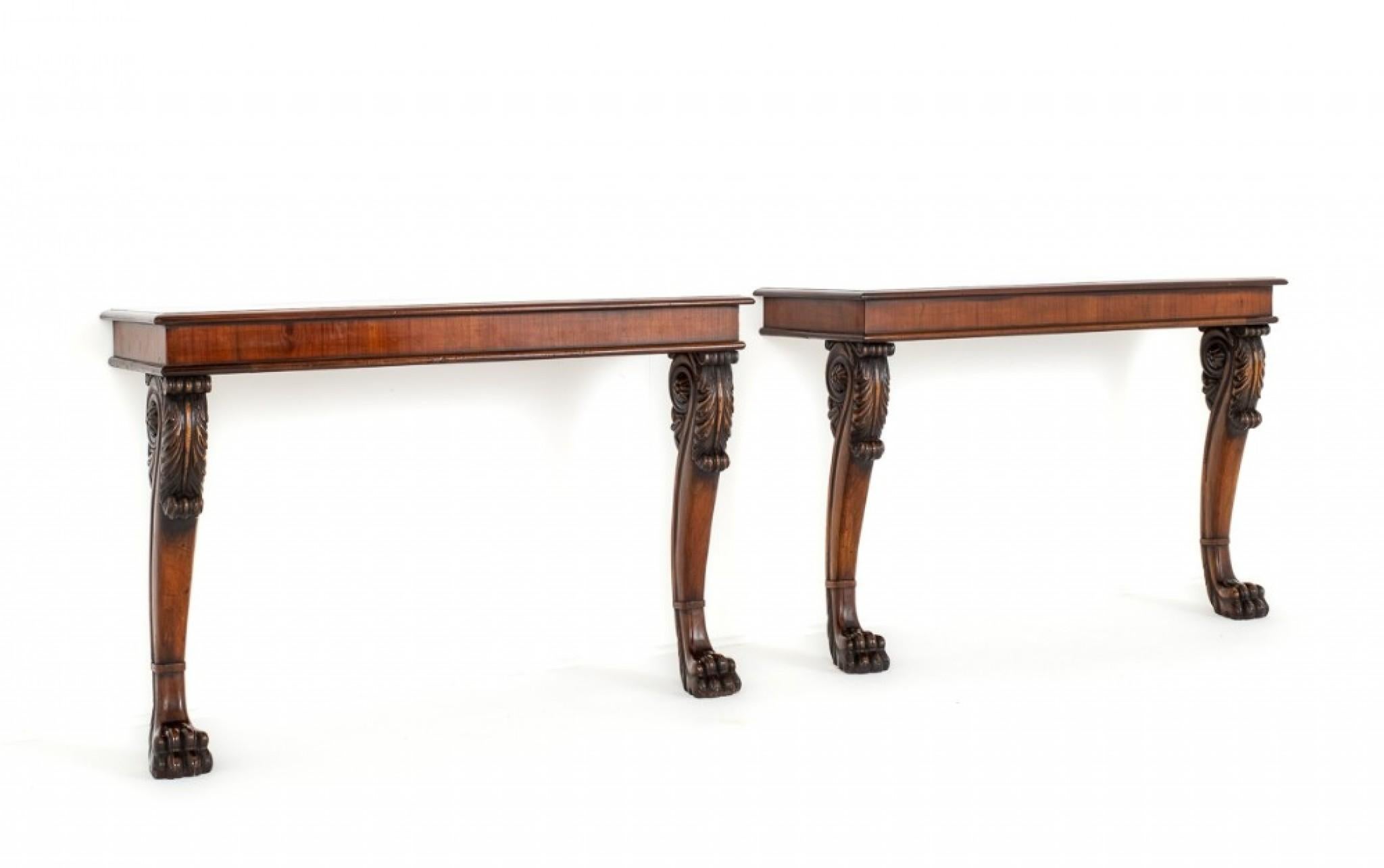 Pair Georgian Console Tables Mahogany Revival For Sale 5