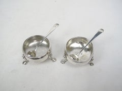 Pair of Georgian David & Robert Hennell Sterling Silver Open Salts 1769