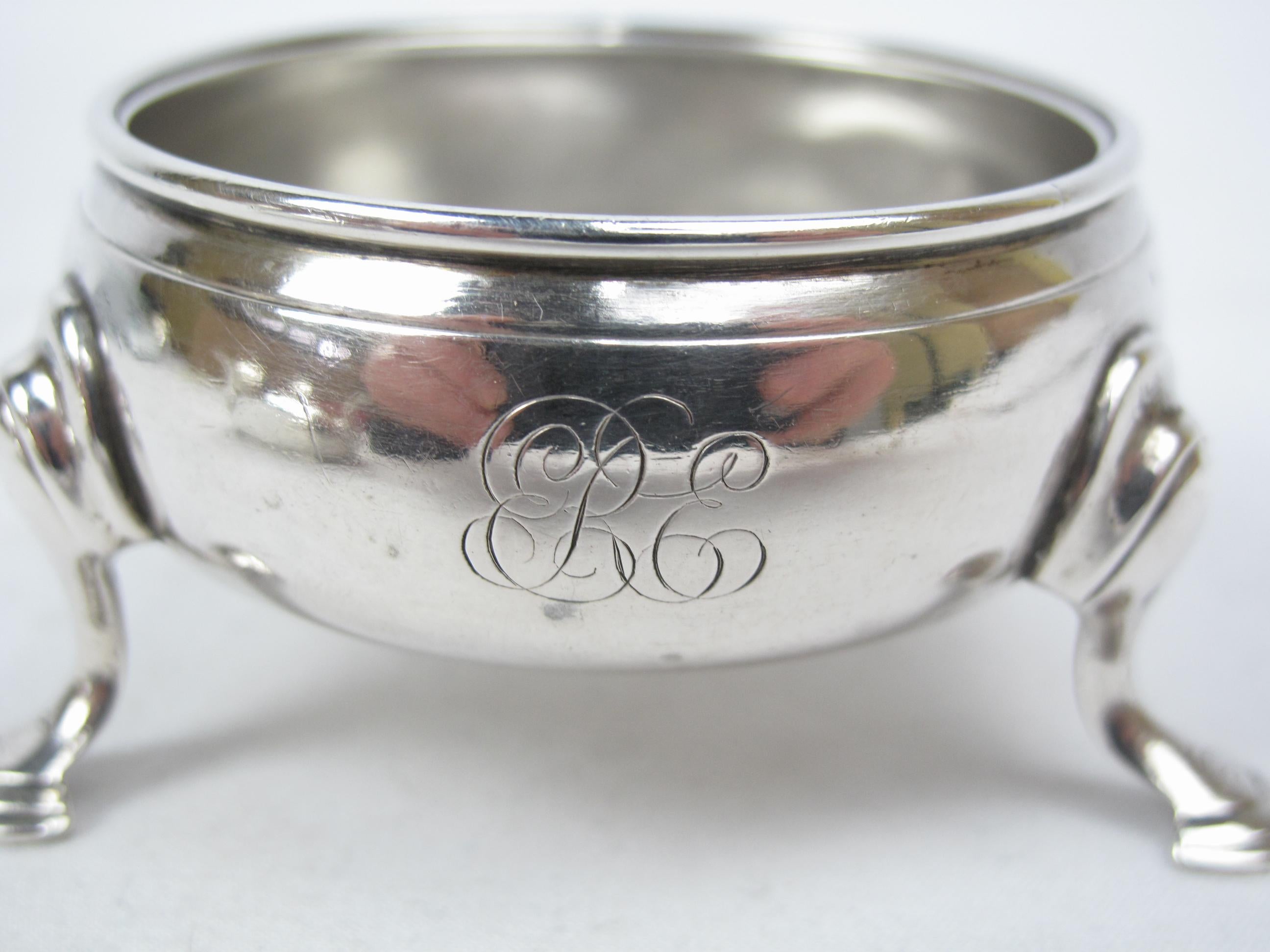 George II Pair of Georgian David & Robert Hennell Sterling Silver Open Salts 1769 For Sale