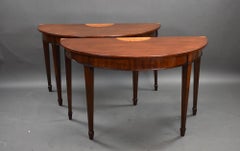 Pair Georgian Mahogany Inlaid Consol Tables