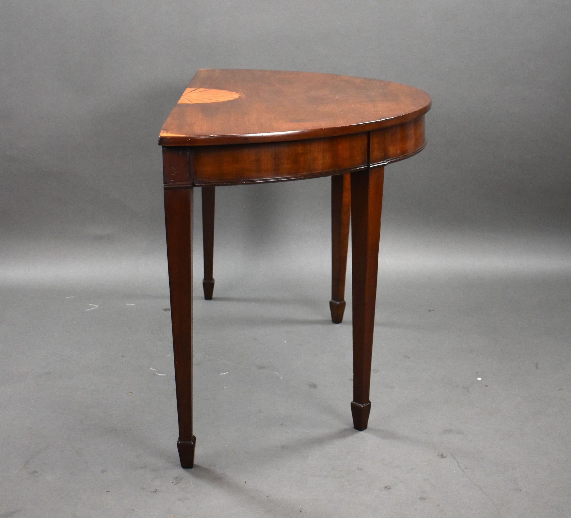 Pair Georgian Mahogany Inlaid Consol Tables For Sale 2