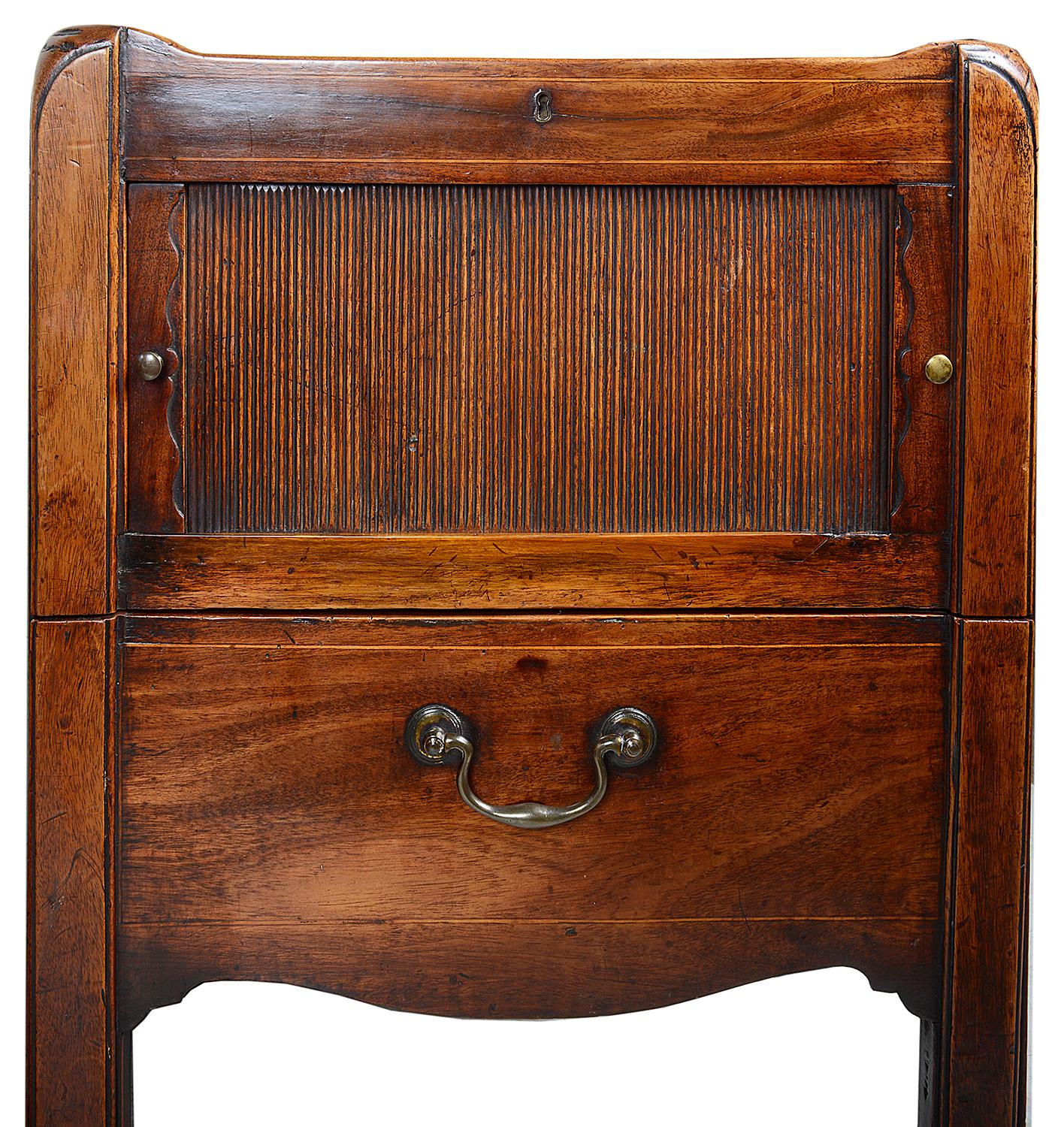 English Pair of Georgian Period Mahogany Bedside Cabinets, circa 1780