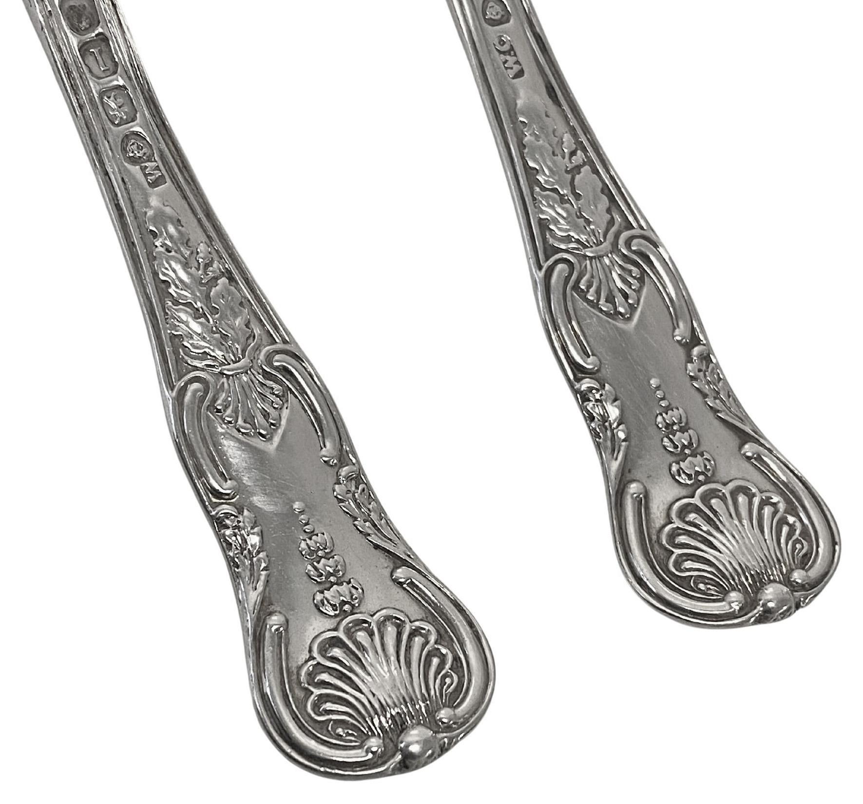 Paire de cuillères à sel Kings Honseysuckle 1826 Chawner Bon état - En vente à Toronto, Ontario