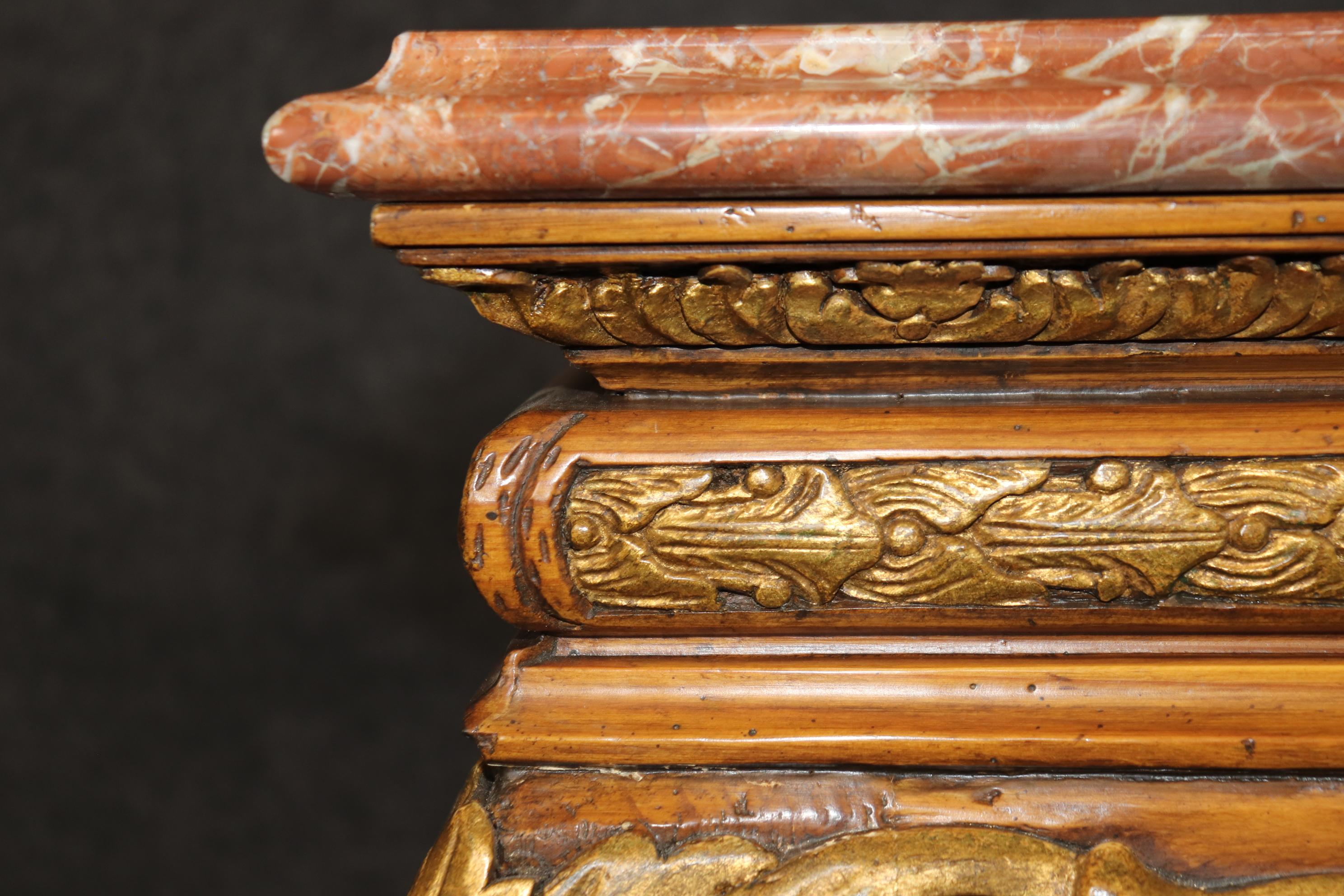 Pair Georgian Style Maitland Smith Quality Gilded Walnut Marble Top end tables 5