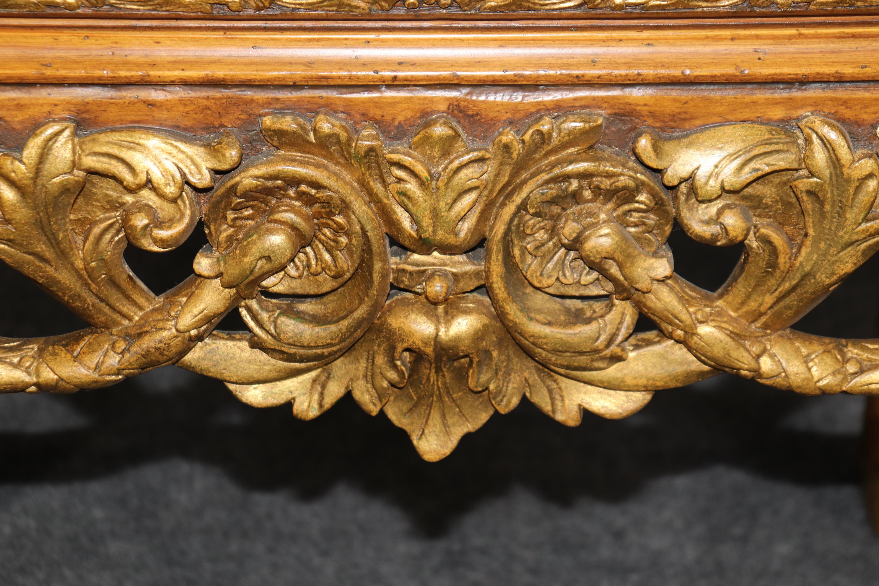 Pair Georgian Style Maitland Smith Quality Gilded Walnut Marble Top end tables 3