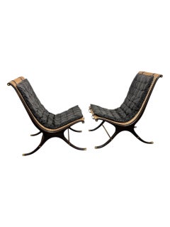 Pair Gerald Jerome Lounge Chairs for Heritage Furniture