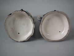 Pair of German Majolica Lady And Gent Figures