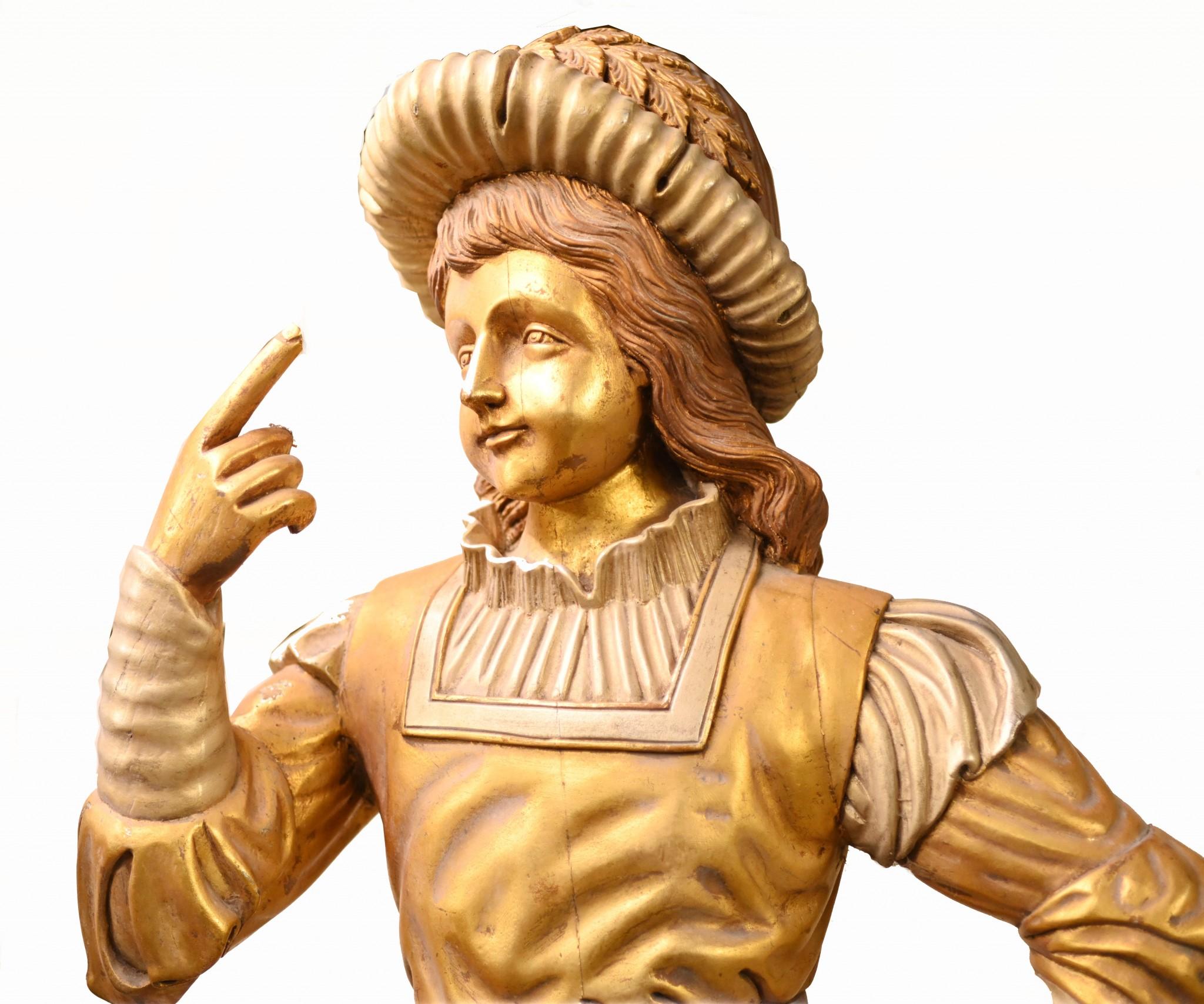 Paire de géantes statues de garçons de la Renaissance italienne, Fayre médiévale en vente 10