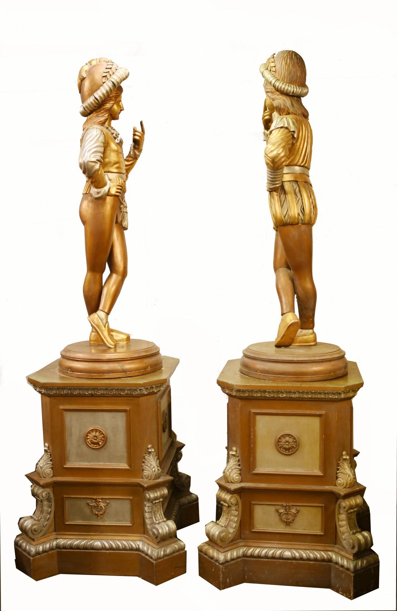 Pair Giant Italian Renaissance Page Boy Statues Medieval Fayre For Sale 2