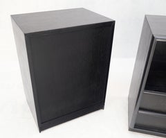 Pair Gibbings for Widdicomb Ebonized Black Lacquer Night Stands End Tables Mint