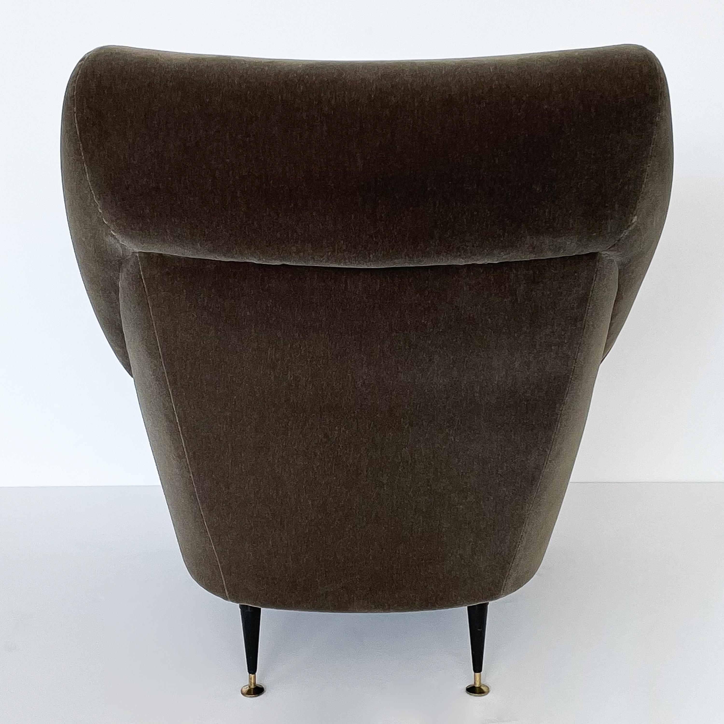Pair Gigi Radice Italian Lounge Chairs in Mohair 3