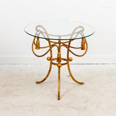 Pair Gilded Rope and Tassel Side Tables