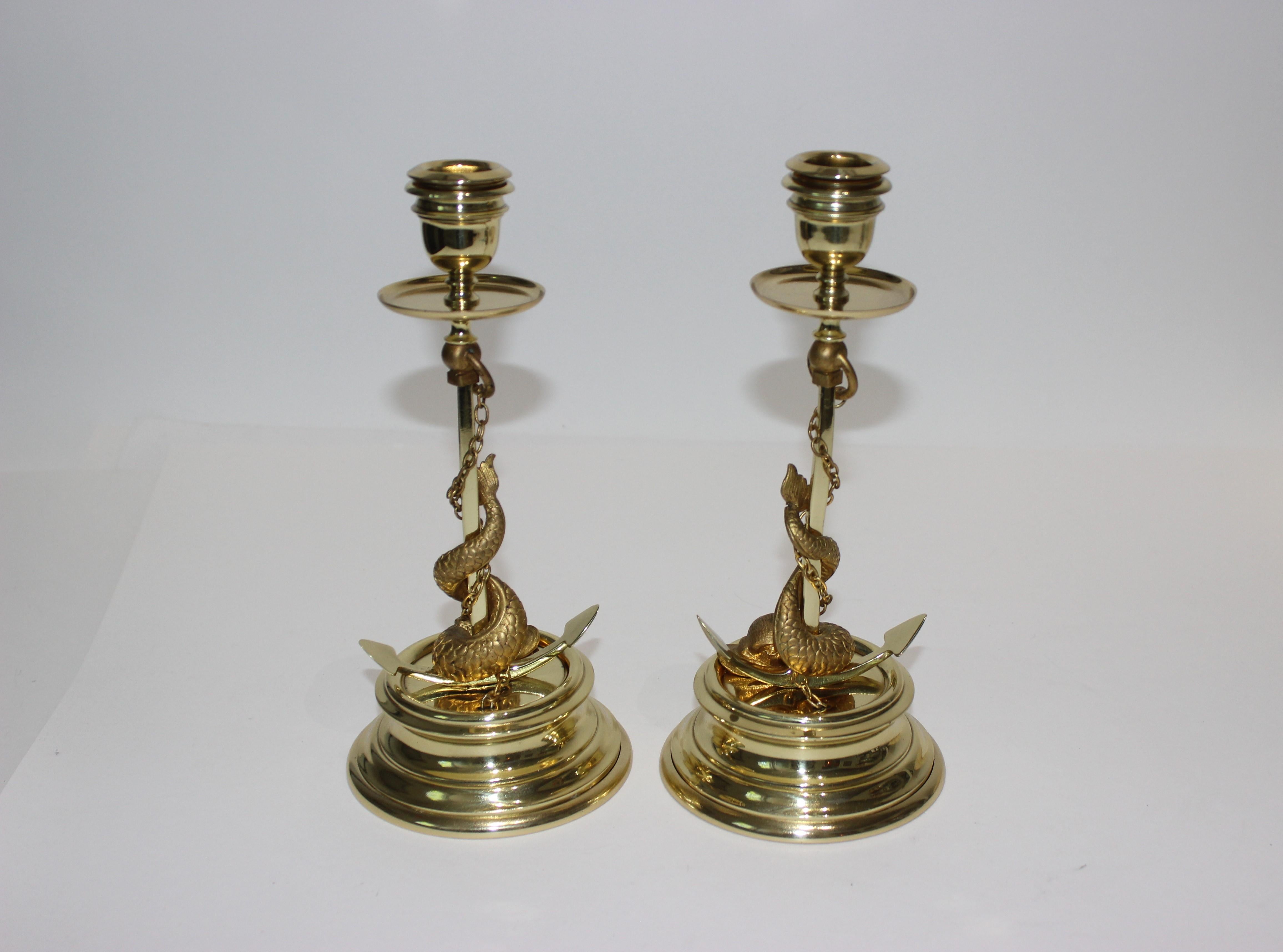 American Pair of Gilt Bronze Candlesticks